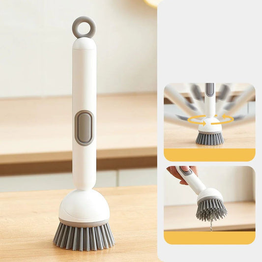 360° Rotating Kitchen Cleaning Brush with Long Handle | Multi-Purpose Dish Scrubber & Pot Cleaning Brush