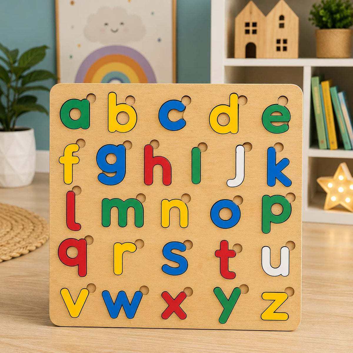 Small Abc Alphabet Puzzle Board Game - Educational Wooden Learning Toy Crafted From MDF Wood For Children And Early Literacy Skills