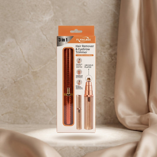 3 in 1 Flawless Hair Remover & Eyebrow Trimmer - Rechargeable