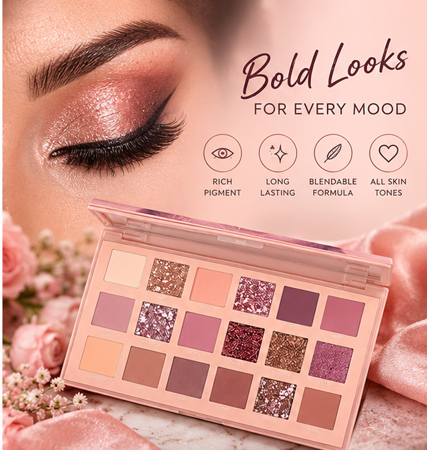 3-in-1 Makeup Combo Set – Blush Stick + 18 Color Eyeshadow Palette + 13 PCS Makeup Brushes Kit